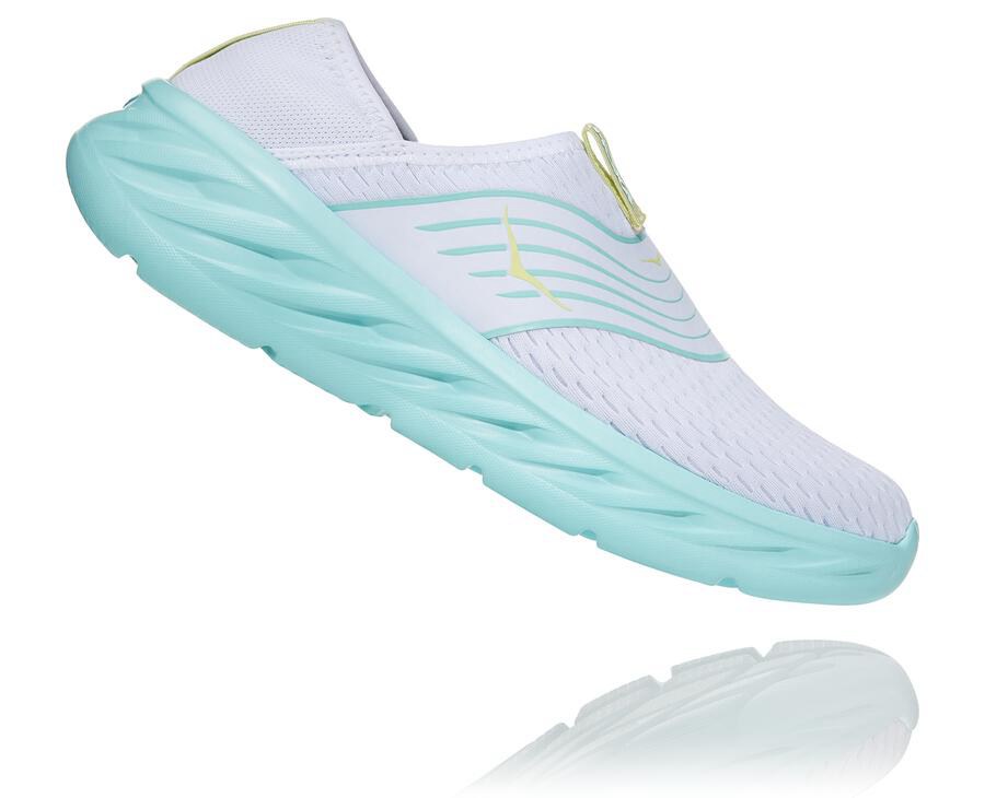 Hoka One One Ora Recovery Sandaler Dam - Vita/Blå - QVESJ-0639